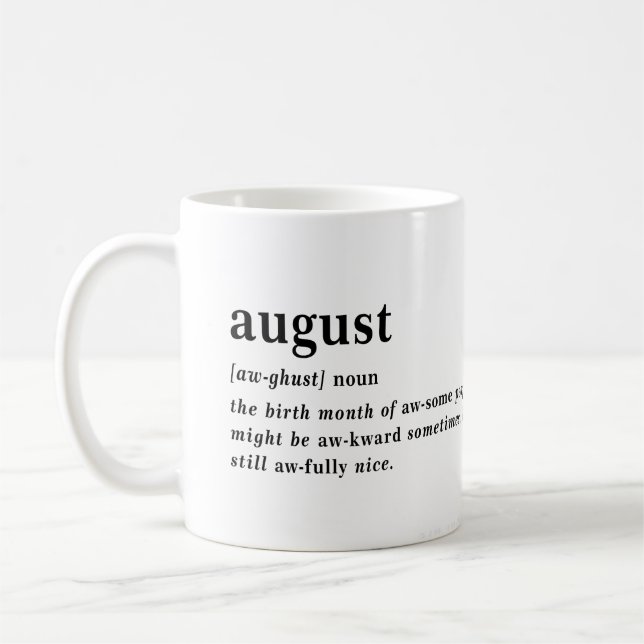 Caneca De Café Definição de Agosto Aniversário (Esquerda)