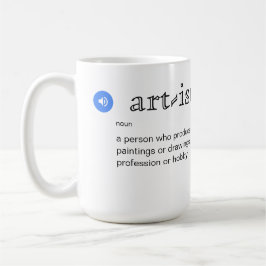 Caneca De Café Definição de Artista Divertido com Personalização