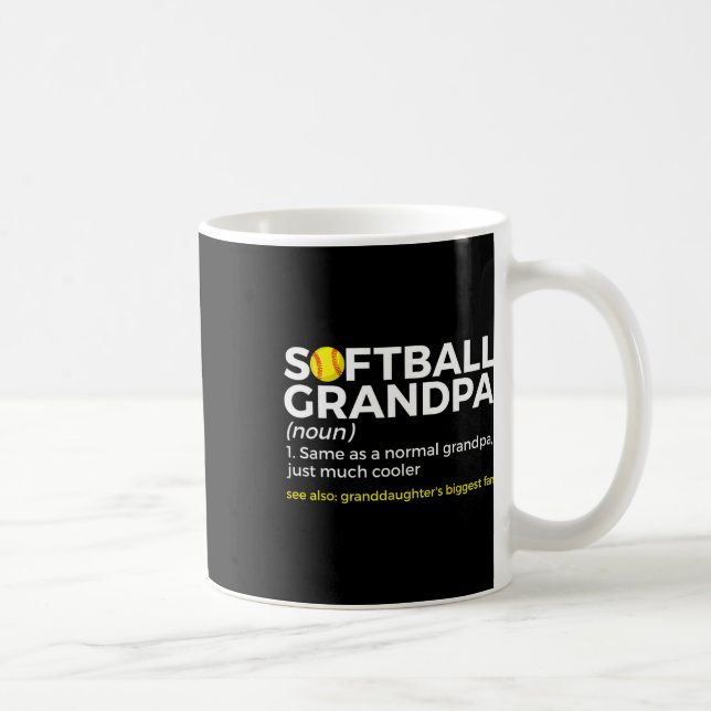 Caneca De Café Definição de Avô de Softball Maior Fã da Net (Direita)