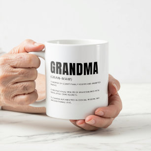 Caneca De Café Definição de Avó Divertida e de Coração