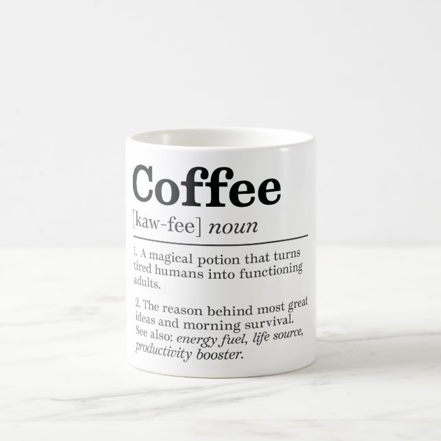 Caneca De Café Definição de Café Engraçado (Centro)