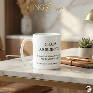 Caneca De Café Definição de Coordenador de Caos Engraçado para Mã