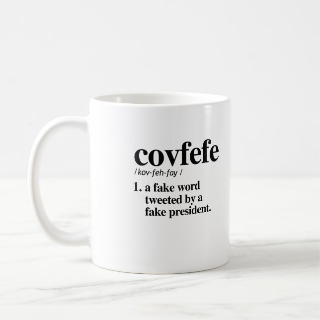 Caneca De Café Definição de Covfefe - uma palavra falsificada (Esquerda)
