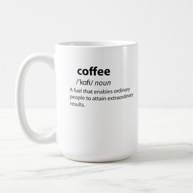 Caneca De Café Definição de Dicionário Engraçado Café (Esquerda)