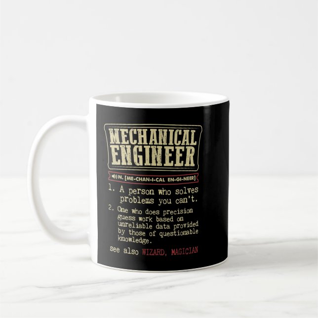 Caneca De Café Definição de Dicionário Engraçado pelo Engenheiro  (Esquerda)