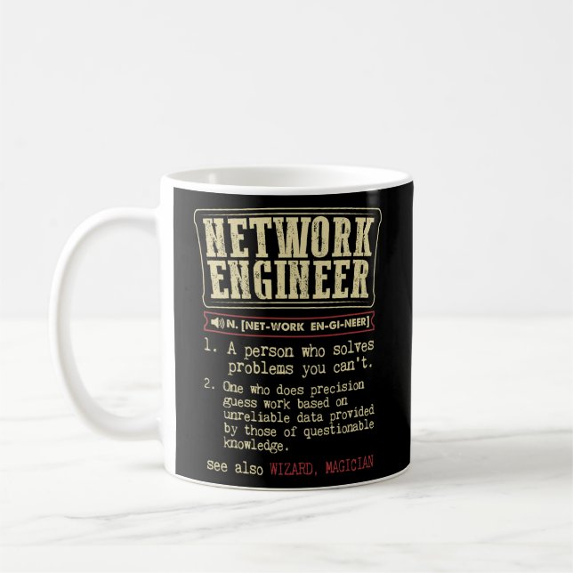 Caneca De Café Definição de Dicionário Funny de Engenheiro de Red (Esquerda)