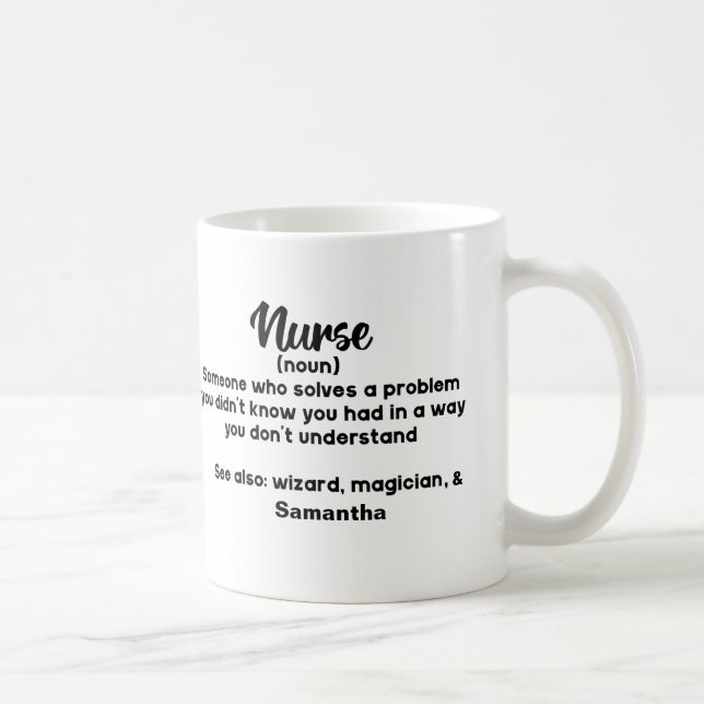 Caneca De Café Definição de Enfermeiro Motivacional Personalizado (Direita)