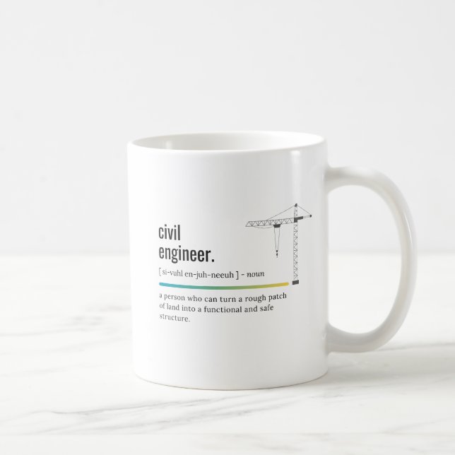 Caneca De Café Definição de Engenheiro Civil (Direita)