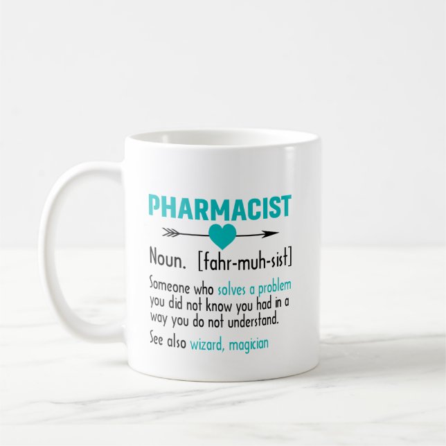 Caneca De Café Definição de Farmacêutico Estudante de Farmácia En (Esquerda)