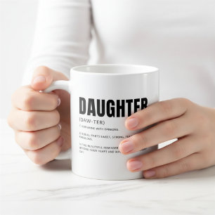 Caneca De Café Definição de Filha Engraçada e de Coração