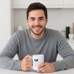 Caneca De Café Definição de Filho Engraçada e de Coração