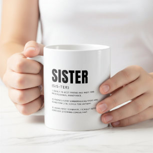 Caneca De Café Definição de Irmã Engraçada e de Coração