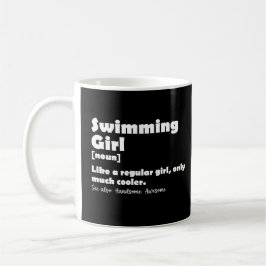 Caneca De Café Definição de Menina que Nada Camiseta Divertida pa