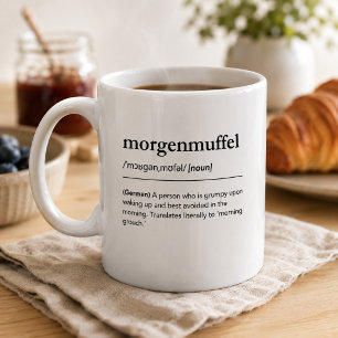 Caneca De Café Definição de Morgenmuffel Palavra Alemã Divertida