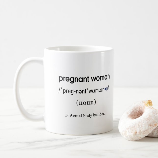 Caneca De Café definição de mulher grávida engraçada (Com Donut)