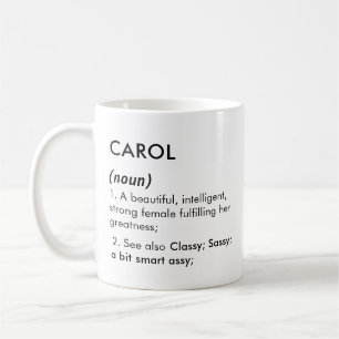 Caneca De Café definição de nome Carol editável, nome personaliza