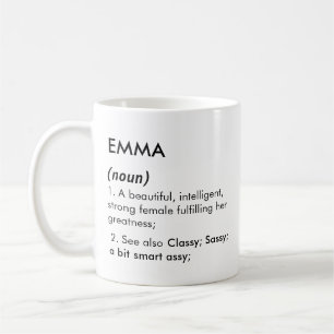 Caneca De Café Definição de nome Emma editável, nome personalizad