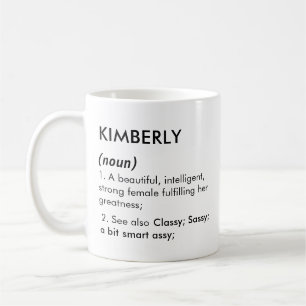 Caneca De Café Definição de nome Kimberly editável, nome personal
