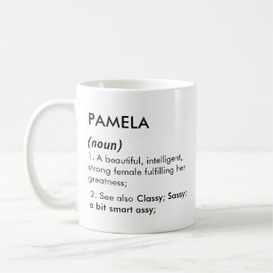 Caneca De Café Definição de nome Pamela editável, nome personaliz