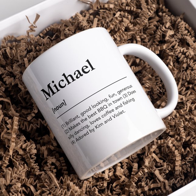 Caneca De Café Definição de nome personalizado para ele (Criador carregado)