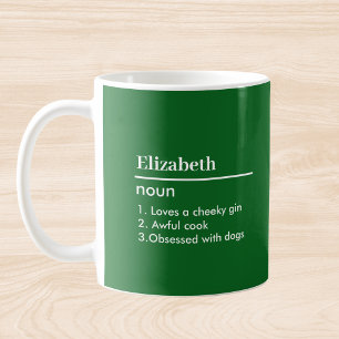 Caneca De Café Definição de nome personalizado verde escuro