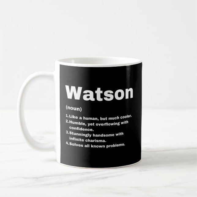 Caneca De Café Definição de Nome Personalizado Watson (Esquerda)