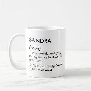 Caneca De Café Definição de nome Sandra editável, nome personaliz