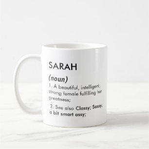 Caneca De Café Definição de nome Sarah editável, nome personaliza