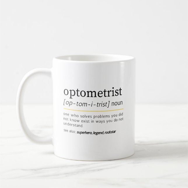 Caneca De Café Definição de Optometrista Substantivo Humor de Cui (Esquerda)