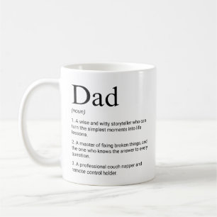 Caneca De Café Definição de Pai Bonito Engraçado e Amável