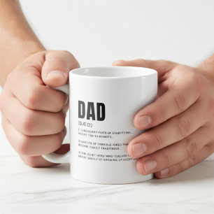 Caneca De Café Definição de Pai Divertida e de Coração