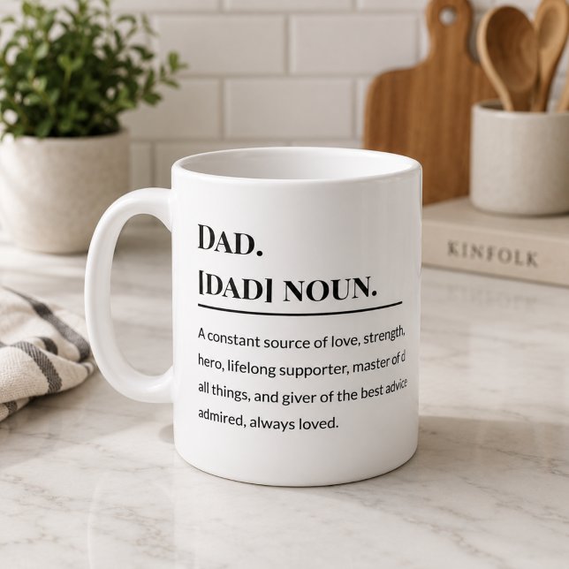 Caneca De Café Definição de Pai 👨‍👧‍👦 | Pai de Coração (Criador carregado)