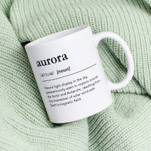 Caneca De Café Definição de palavra Aurora minimalista da tipogra