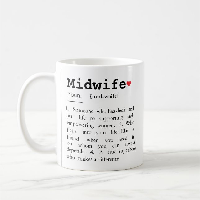 Caneca De Café Definição de Parteira, Presente de Parteira (Esquerda)