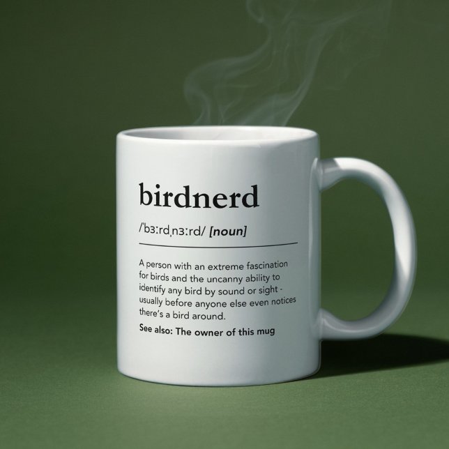Caneca De Café Definição de Pássaro Nerd Presente Engraçado para  (Criador carregado)