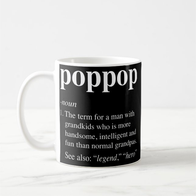 Caneca De Café Definição de Pop-Pop Engraçada Noun Vovô Definido (Esquerda)