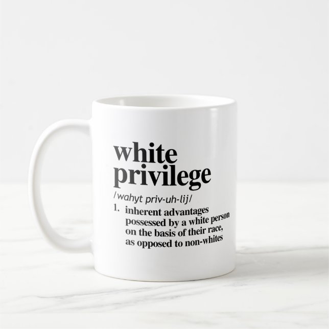 Caneca De Café Definição de Privilégio Branco (Esquerda)