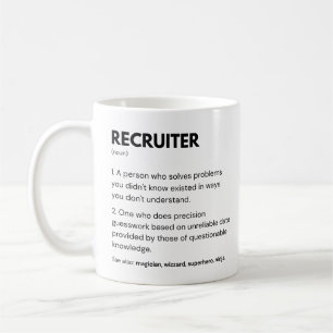 Caneca De Café Definição de Recrutador e Funcionário do Departame