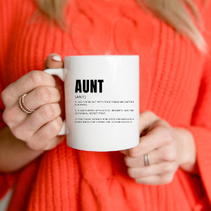 Caneca De Café Definição de Tia Engraçada e de Coração