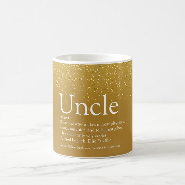 Caneca De Café Definição de Tio Funcle Moderno Brilho Dourado (Centro)