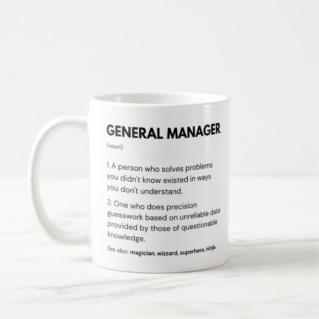 Caneca De Café Definição de Trabalho de Negócios do General Manag (Esquerda)