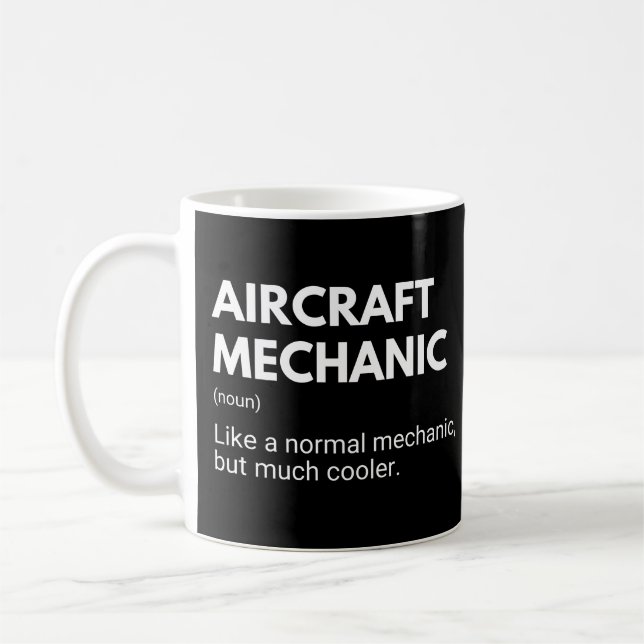 Caneca De Café Definição de Trabalho Engraçado de Mecânico de Aer (Esquerda)