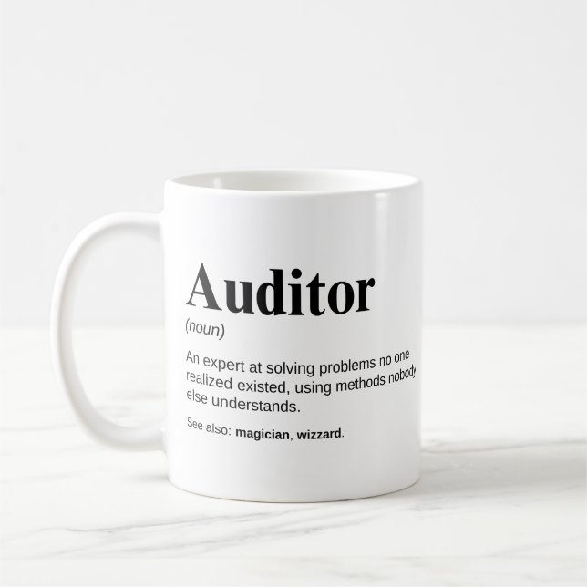 Caneca De Café Definição de Trabalho Funny do Auditor (Esquerda)