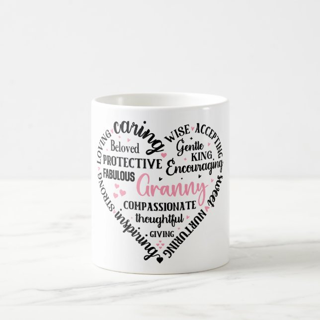 Caneca De Café Definição de vovó/coração (Centro)