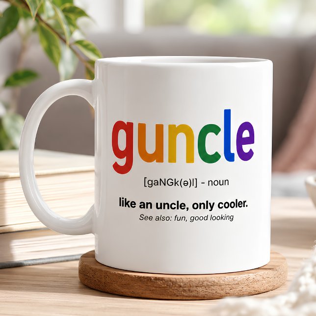Caneca De Café Definição Divertida de Guncle (Criador carregado)