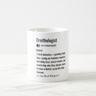 Caneca De Café Definição Divertida de Ornitólogo Ornitologia
