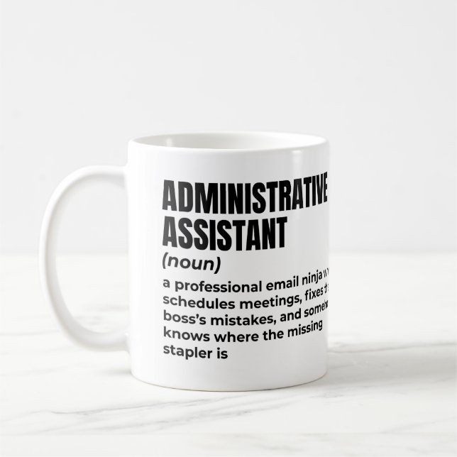 Caneca De Café Definição do Assistente Administrativo legal (Esquerda)