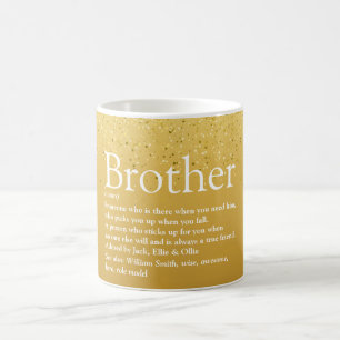 Caneca De Café Definição do Melhor Irmão Divertido Legal com Bril