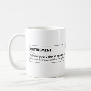 Caneca De Café Definição engraçada de aposentadoria
