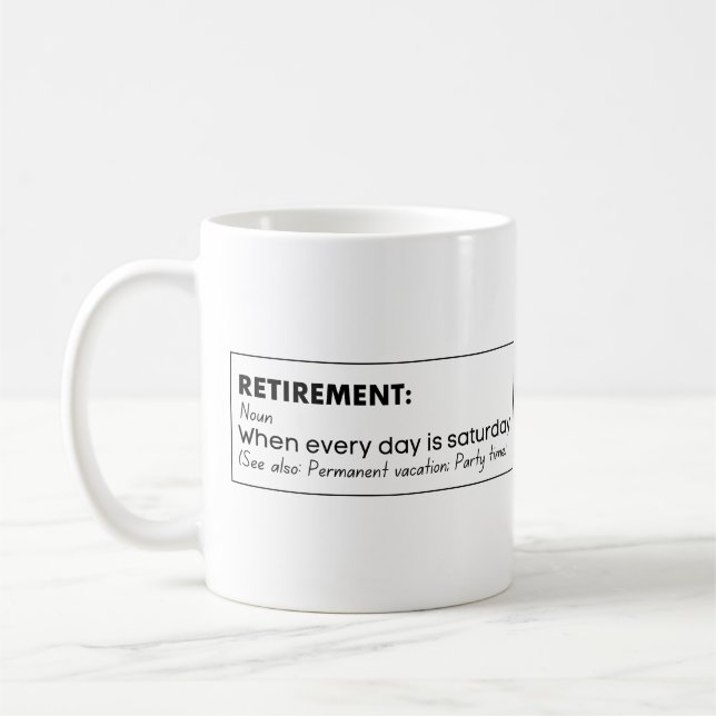 Caneca De Café Definição engraçada de aposentadoria (Esquerda)